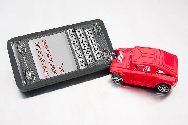 texting while driving toy car