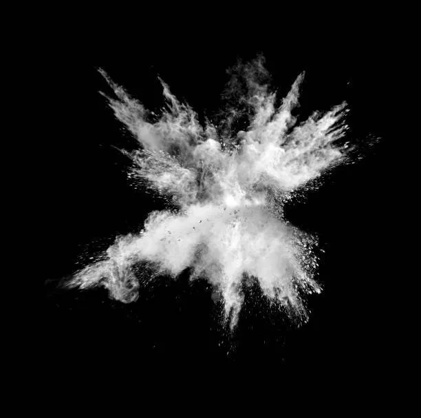 exploding white powder